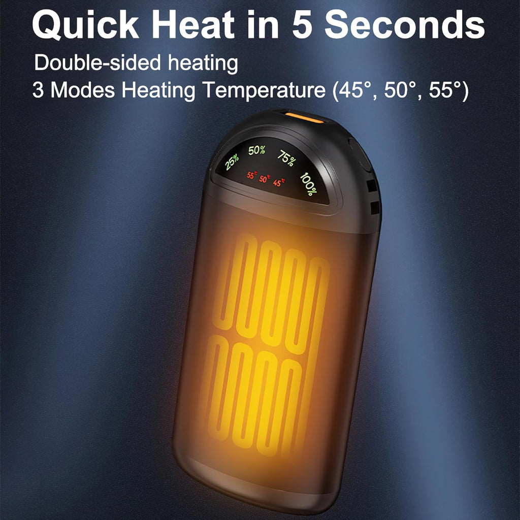 MULZI Hand Warmers - Electric Hand Warmer with LED Display, Rechargeable 5000mAh.