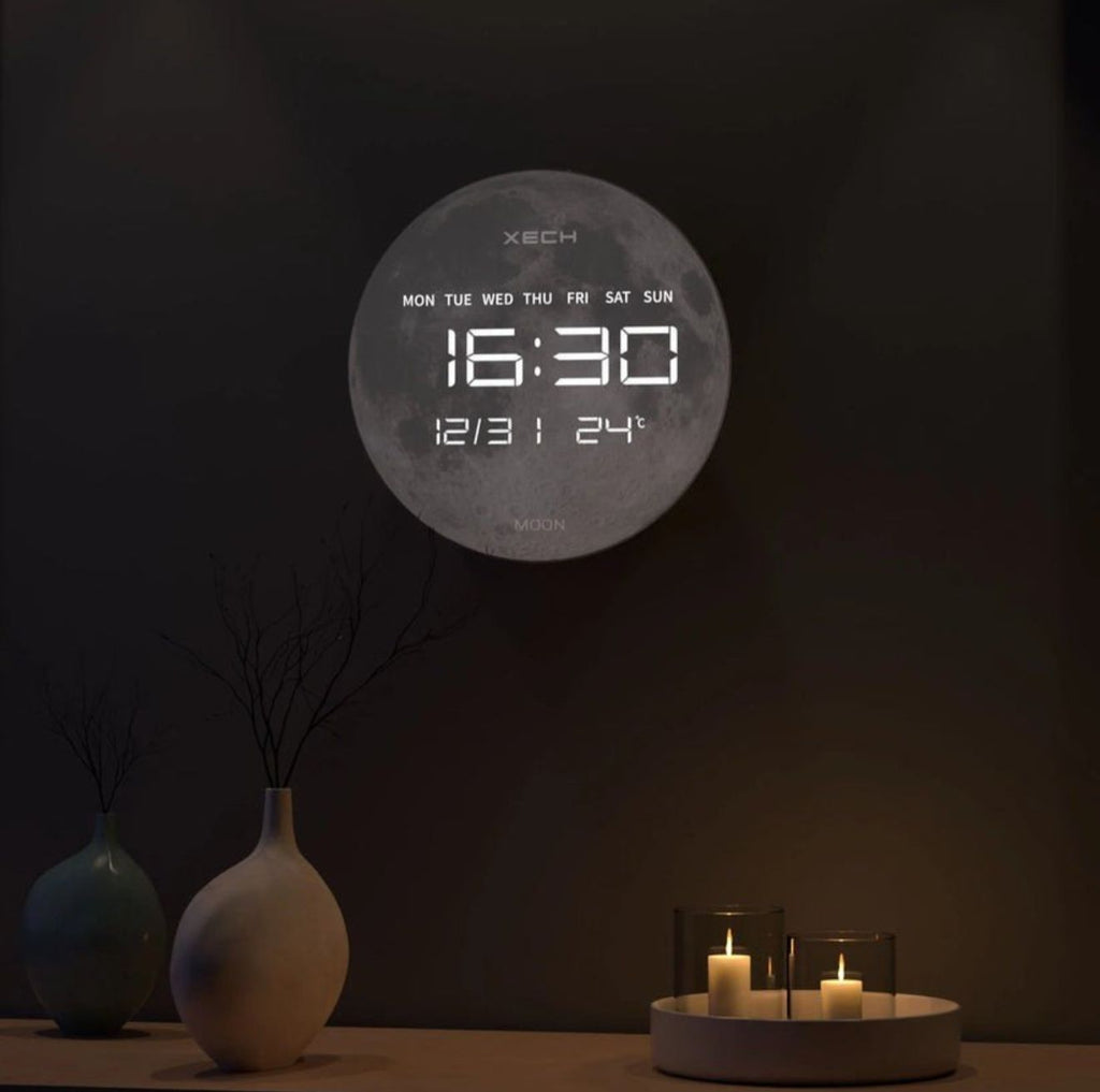 Moon Wall Clock Mirror