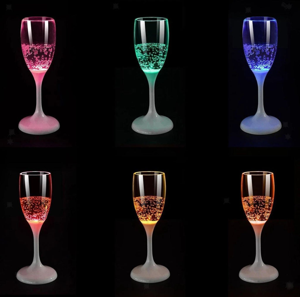 Led Flute Glasses Goblet Liquid Activated (Set of 2)