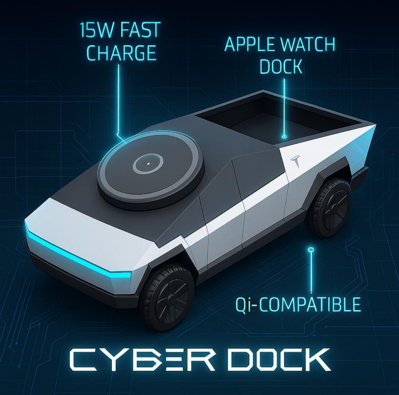 3 in 1 CyberTruck Wireless Charger