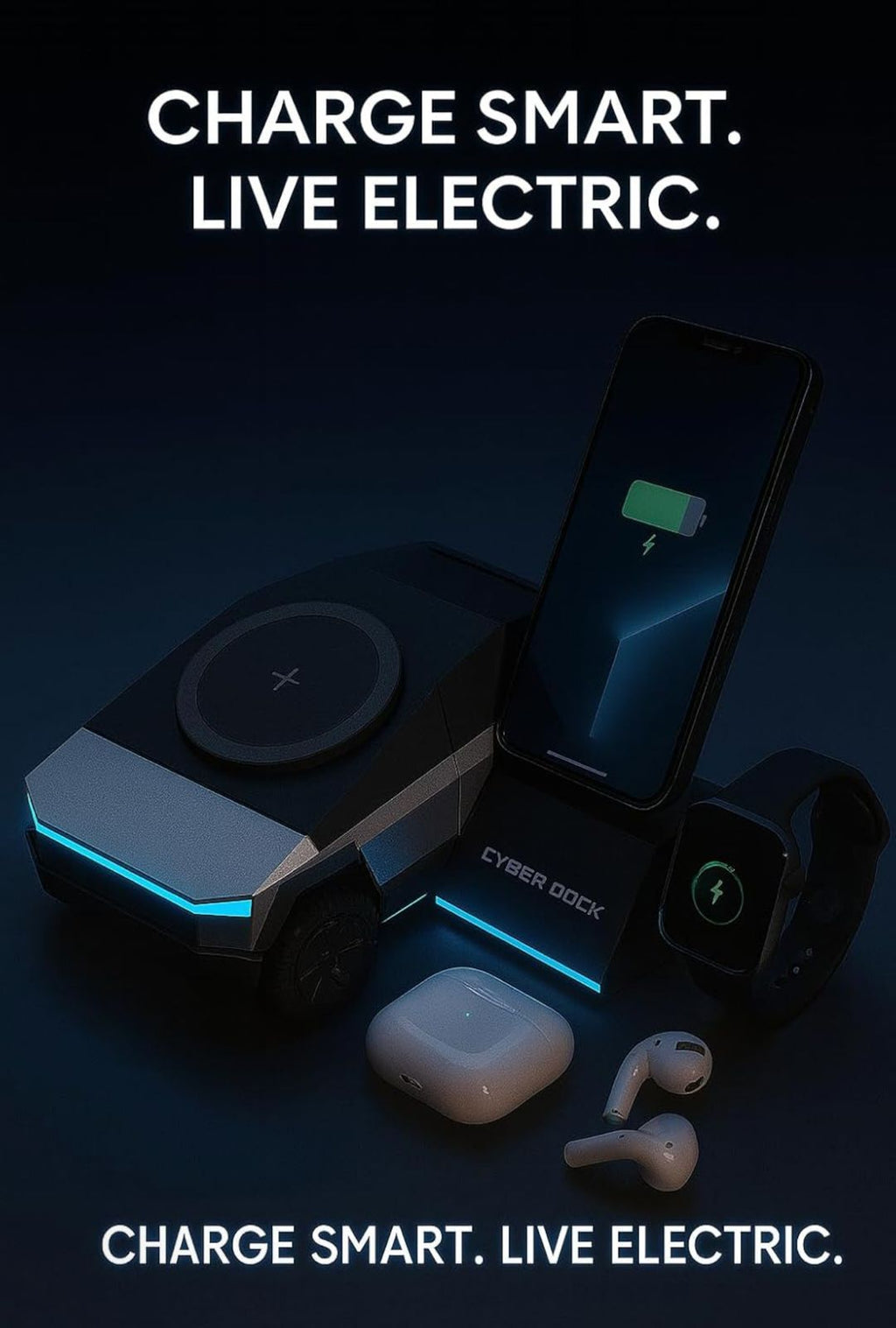 3 in 1 CyberTruck Wireless Charger