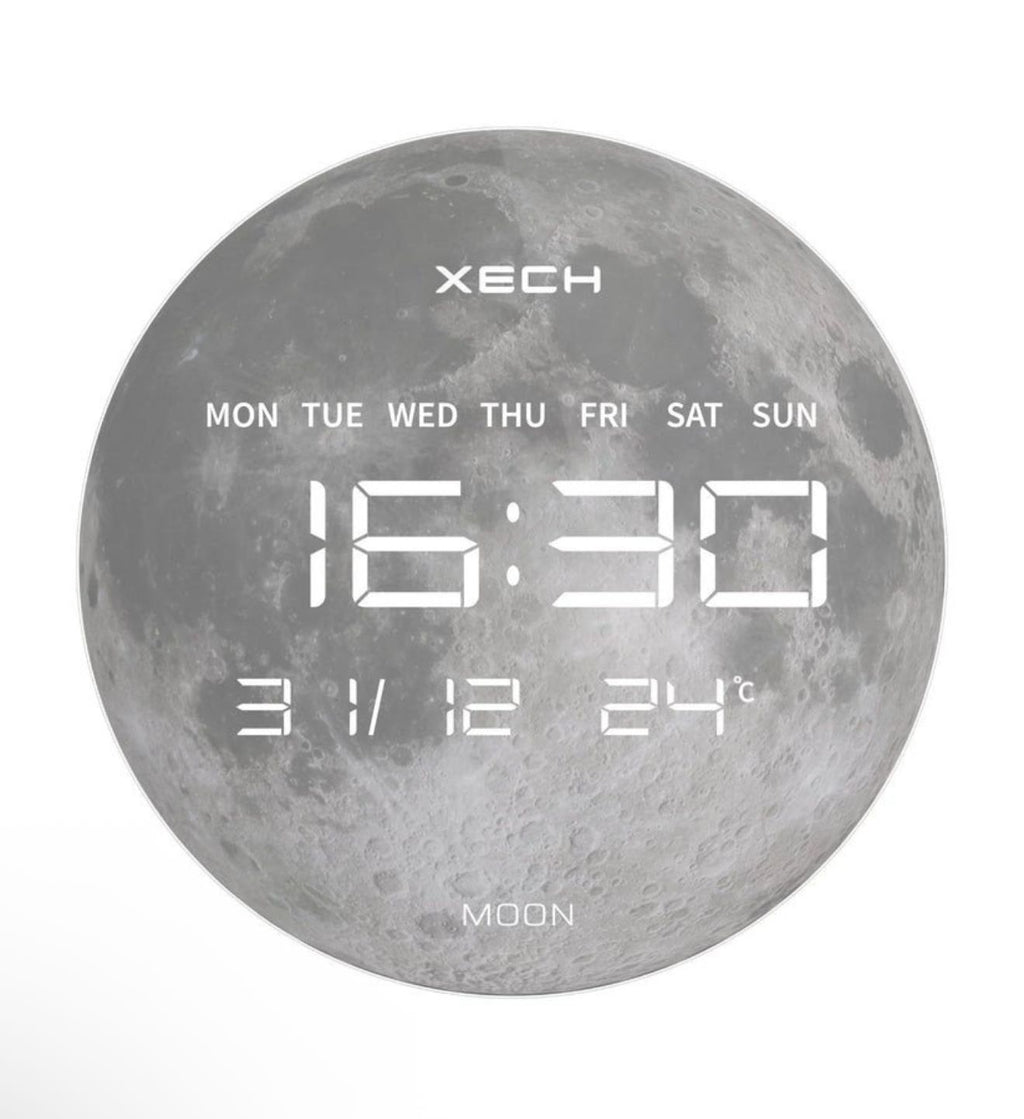 Moon Wall Clock Mirror