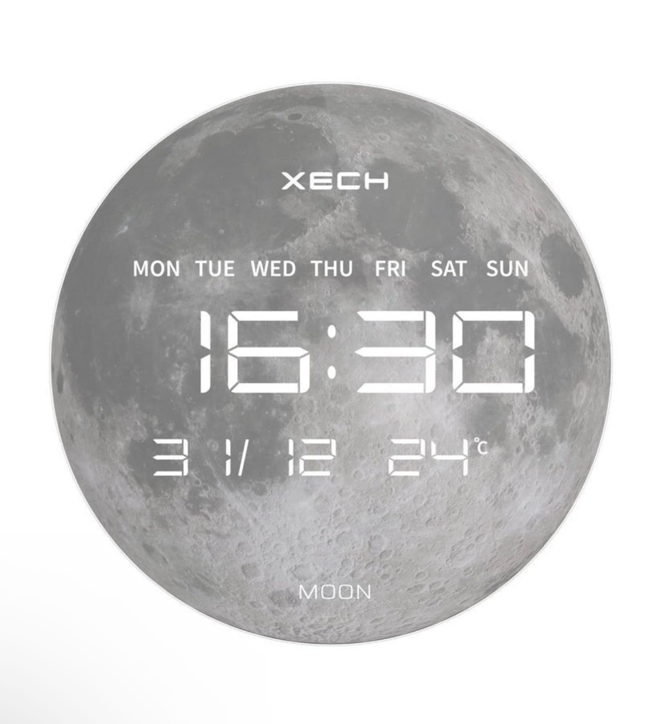 Moon Wall Clock Mirror