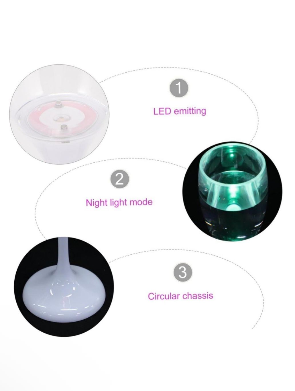 Led Flute Glasses Goblet Liquid Activated (Set of 2)