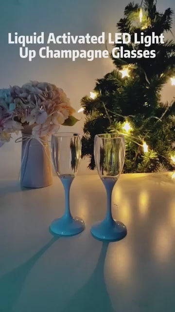 Led Flute Glasses Goblet Liquid Activated (Set of 2)